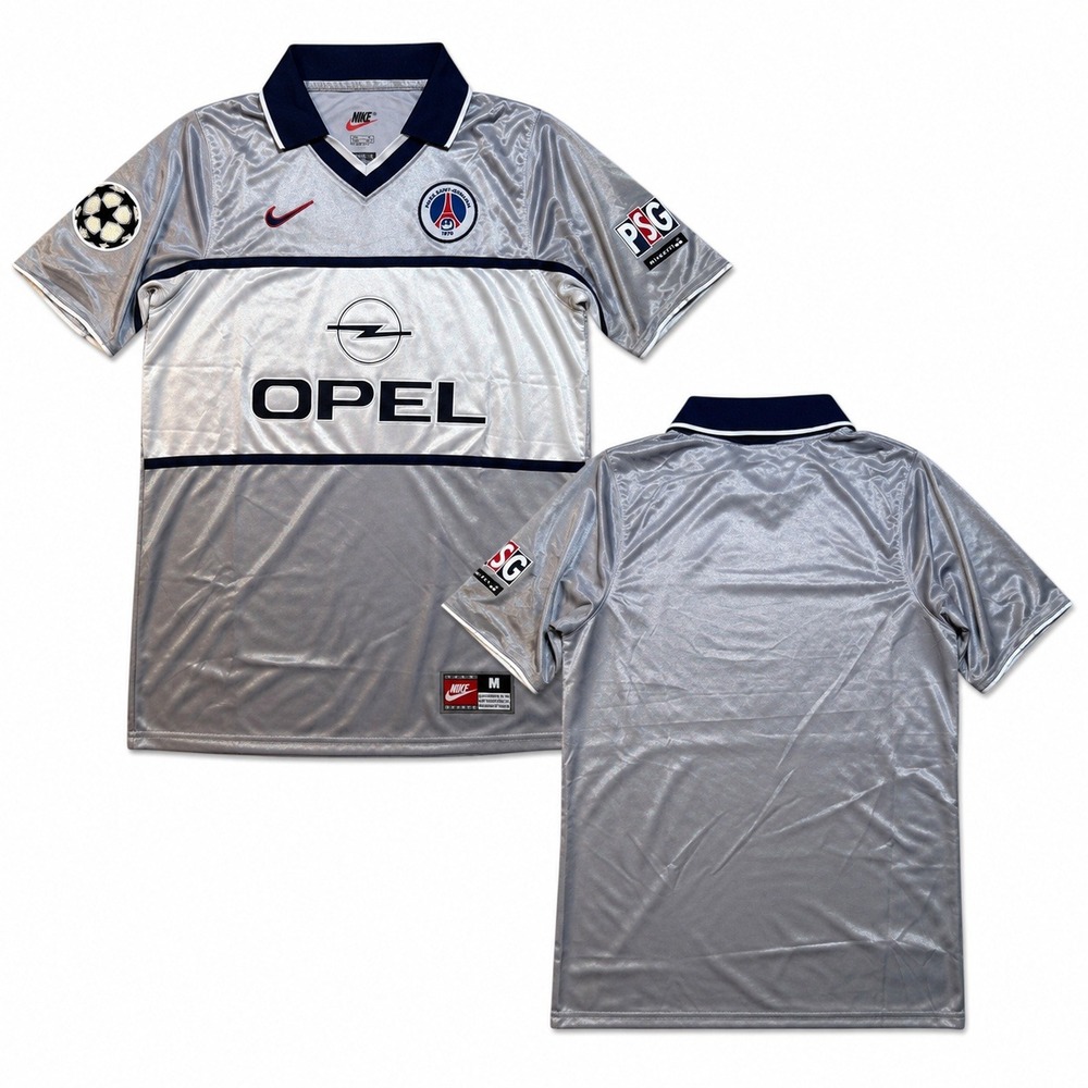 Nike Paris Saint-Germain PSG 1999-2000 Away Jersey Silver Opel Mens Size M